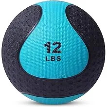 Medicine Exercise Ball with Dual Texture for Superior Grip - 10 Size Options, 4-20 Pounds - Fitness Balls for Plyometrics Workouts - Improve Balance, Flexibility, Coordination