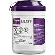 PDI Super Sani-Cloth Germicidal Disposable Wipe, White, 6 X 6-3/4", 160 Count