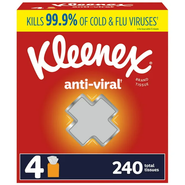 Kleenex Anti-Viral Facial Tissues, Classroom or Office Tissue, 18 Cube Boxes, 55 Tissues per Box, 3-Ply (990 Total Tissues)