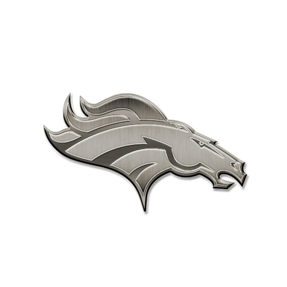 Rico Industries NFL Football Denver Broncos Standard Antique Nickel Auto Emblem for Car/Truck/SUV