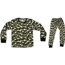 at The Buzzer Thermal Underwear Set for Boys (Boys 14-16, Green - Camouflage)