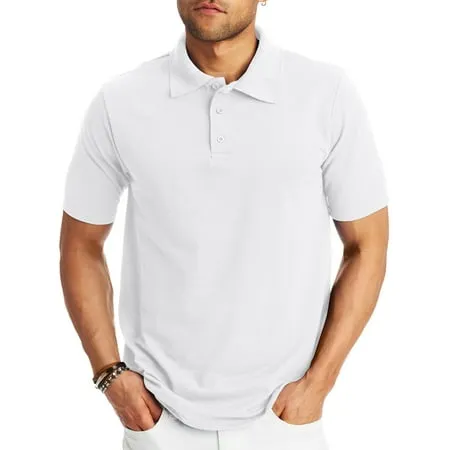 Hanes 055P X-Temp Pique Polo with Fresh IQ Charcoal Heather S