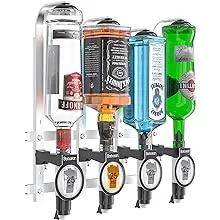 Barbarian Liquor Dispenser For Home Bar 3/4/6 Bottle Wall Mounted - Bar Butler Shot Measure Bracket Alcohol Wine Upside Down Drink Jigger Optics Man cave