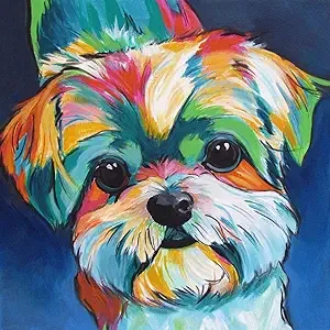 SYNHOK Paint by Numbers for Adults Kids Beginners, Color by Numbers for Adults，Adults' Paint-by-Number Kits for Room Decor,Ideal gift16*20inch,Without Frame Cute Dog(16x20Inch)