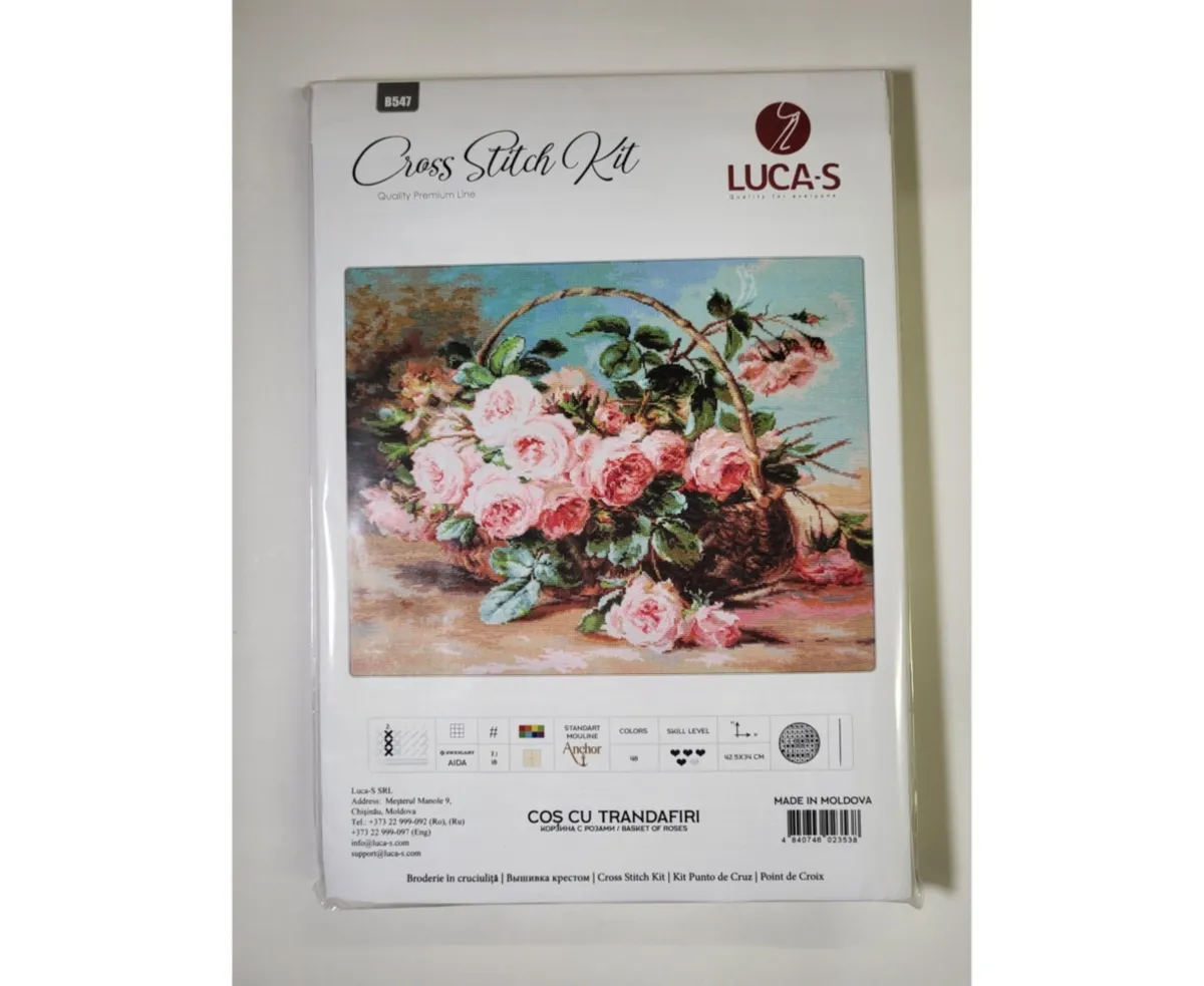 Basket of Roses B547L Counted Cross-Stitch Kit