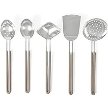 Martha Stewart 5 Piece Sprucedale Stainless Steel Kitchen Tools and Gadget Set - Dishwasher Safe