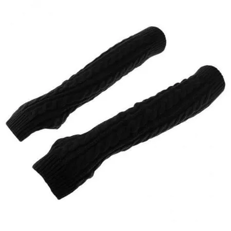 2x Women Fingerless Arm Warmers Long Thick Winter Gloves with Thumbholes