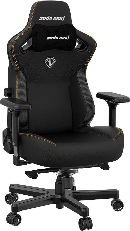 Anda Seat Kaiser 3 XL Gaming Chair for Adults - Ergonomic Black Leather Gaming Chairs with Lumbar Support, Comfortable Neck Support Office Chair