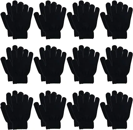  12 Pairs Kid&#039;s Winter Magic Gloves Children Stretchy Warm Magic Gloves B