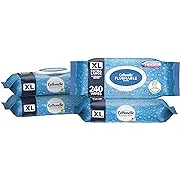 Cottonelle XL Flushable Wet Wipes, Adult Wipes Large, 4 Flip-Top Packs, 240 Total Flushable Wipes (4 Packs of 60 Wipes)