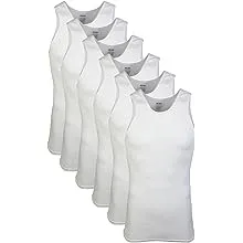 Gildan 1198753 Men's Cotton A-Shirt 6-Pack White Large