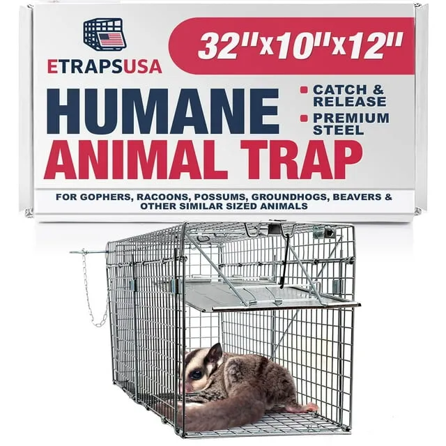 Heavy Duty Catch Release Large Live Humane Collapsible Animal Cage Trap for