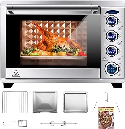 WerkWeit Toaster Oven - 38QT XXL Convection Oven Stainless steel Countertop Oven with 9-in-1 Functionality, Digital Control, Eco Display Mode & Larger Interior Capacity