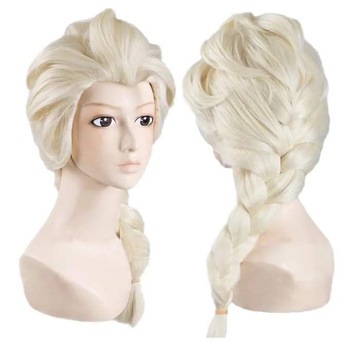 Fluffy Cosplay Wig Blonde Curly Wig Long Wig Hair Curly Wave braided Hairs for Women Halloween Party