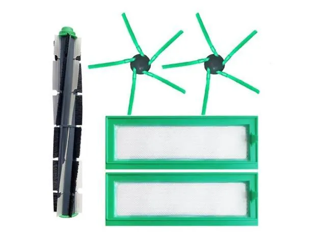 Replacement Kit for Vorwerk VR200 VR300 Vacuum Cleaner Spare Parts Main Roller Brush Spin Brush and Hepa Filter Package