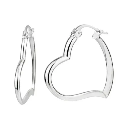 LeCalla 925 Sterling Silver Heart Hoop Earrings for Women | Love Theme Heart Shape Hoops Earring | Italian Love Heart Earring Hoops for Women's