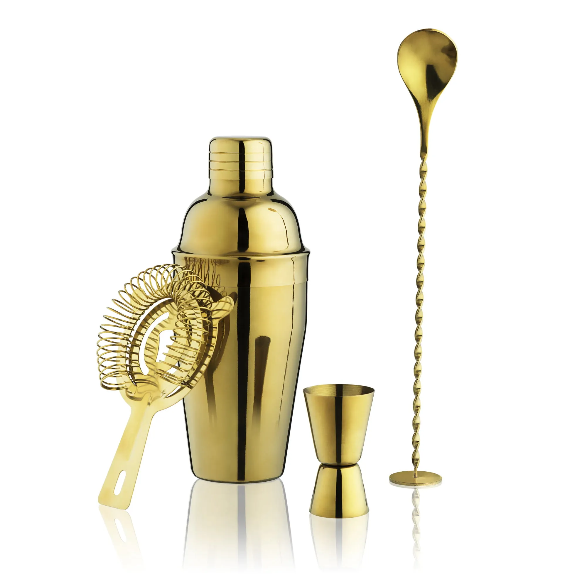 Gold Barware Set In Gold-tone