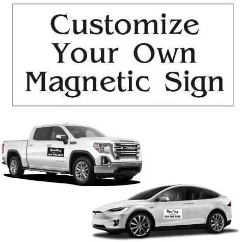 licaco 2 Pack Custom Magnetic Sign 12in x 18in Car Magnet, Custom Car Magnet, Truck Magnets Business Sign