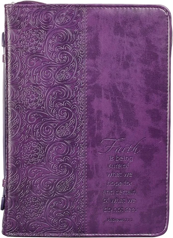 Bible Cover Faith Purple LuxLeather Large