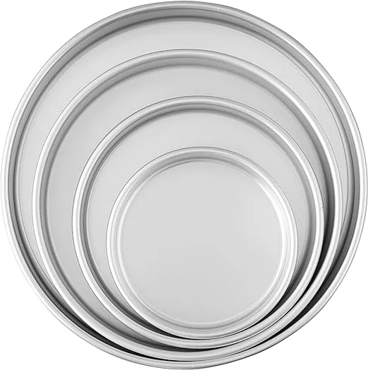 Wilton Round Cake Pans, Aluminum, 4 Piece Set for 6-Inch, 8-Inch, 10-Inch and 12-Inch Cakes