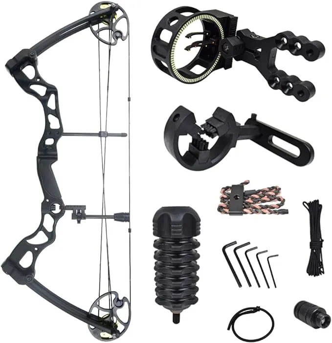 iGlow 15-70 lbs Black/Green/Camouflage Camo Archery Hunting Compound Bow 175 150 60 55 30 lb Crossbow