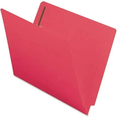 End Tab File Folder, Pink, 2 Fasteners (2B1&3), 11 Point Reinforced Straight-Cut Tab, Letter Size, 50/Box