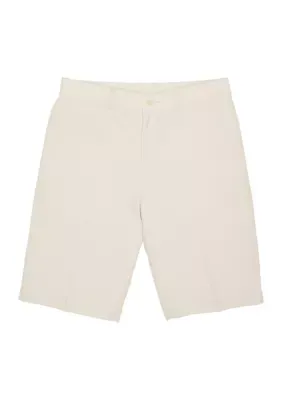 Pga Tour Boys 8-20 Flat Front Solid Shorts, Silver