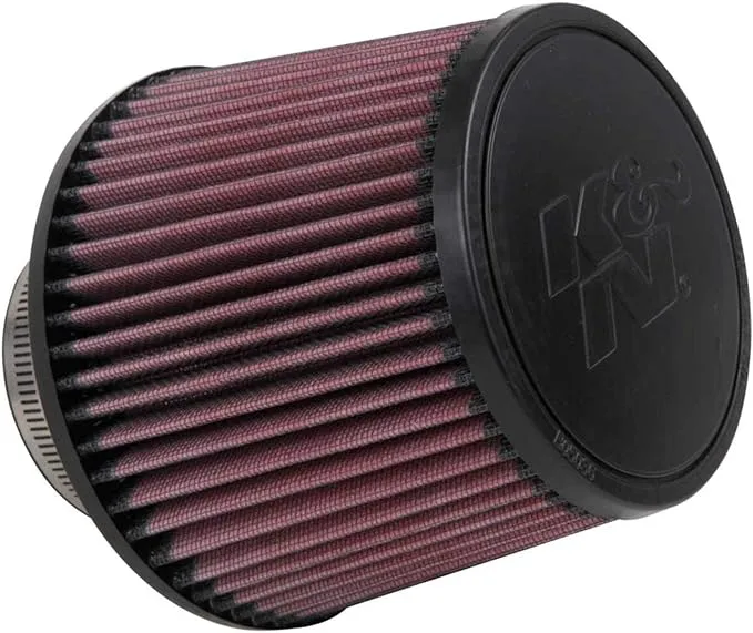 K&N Filter Universal Rubber Filter 3in Flange ID 6in Base OD 5.125in Top OD 5in Height - RU-3570