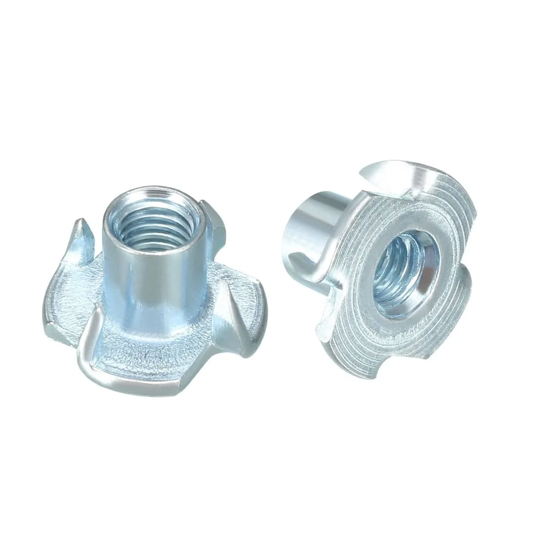 50Pcs M5 4 Pronged Tee Nut T-Nut For Rock Climbing Holds Wood Cabinetry - Silver Blue - M5,50Pcs