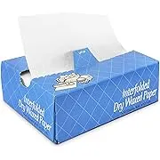 [500 Pack] Interfolded Food and Deli Dry Wrap Wax Paper Sheets with Dispenser Box, Bakery Pick Up Tissues, 6 x 10.75 Inch