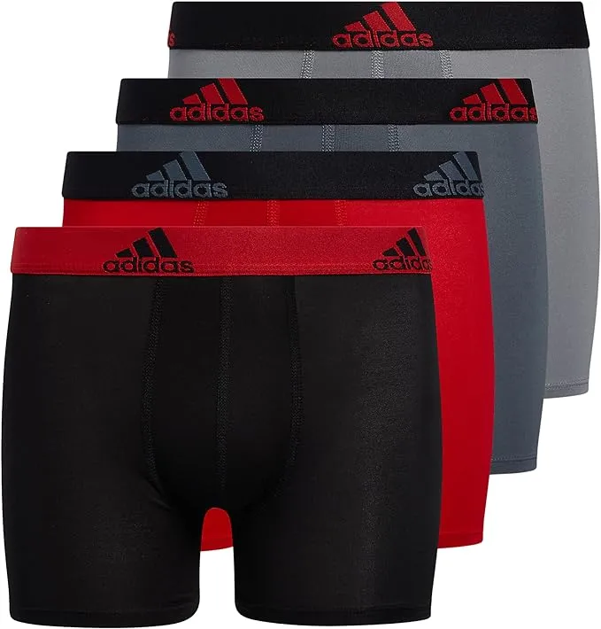 adidas Kids-Boy's Performance Boxer Briefs Underwear (4-Pack)