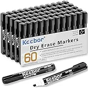 Keebor Office Series Dry Erase Markers Chisel Tip, Black, 60 Pack Low-Odor ...