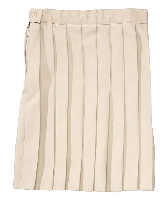 French Toast Girls' Casual Skirts KHAKI - Khaki Pleated Skirt - Girls