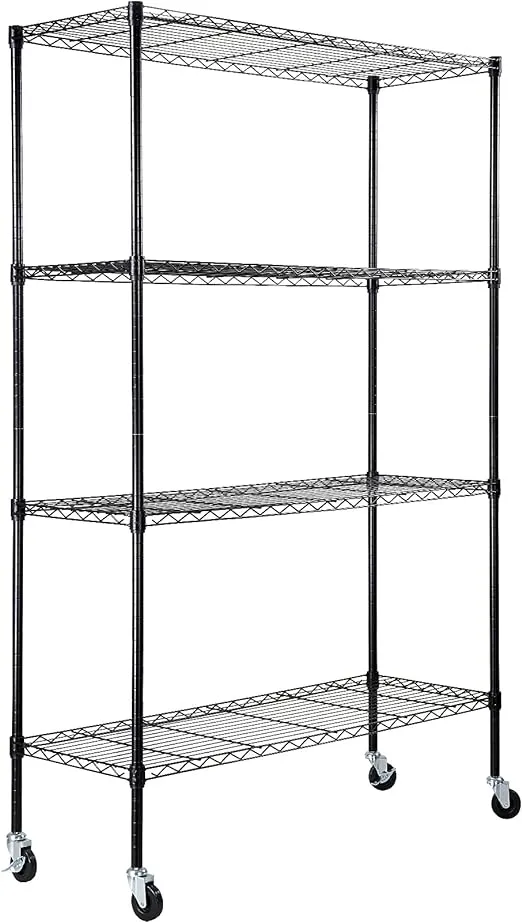 VEVOR Storage Shelving Unit with Wheels 4-Tier Adjustable 700 lbs Capacity