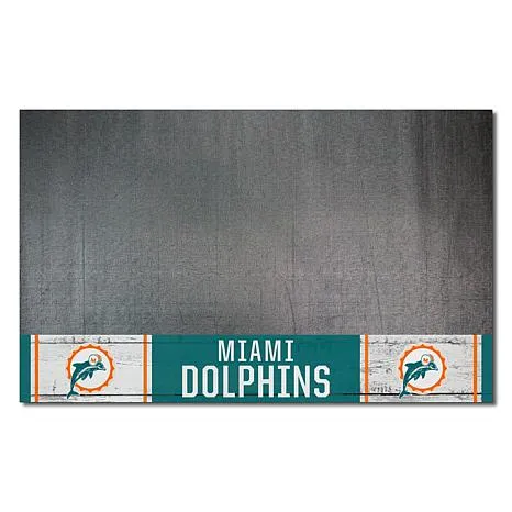 Officially Licensed NFL Miami Dolphins Vinyl Grill Mat w/ Logo - 20665448 | HSN