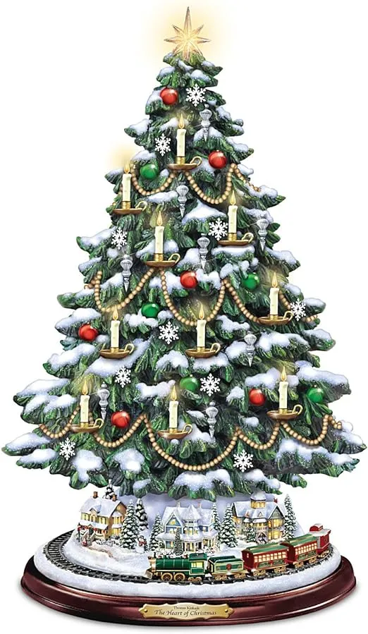 Thomas Kinkade Tabletop Tree with Lights, Motion and Music