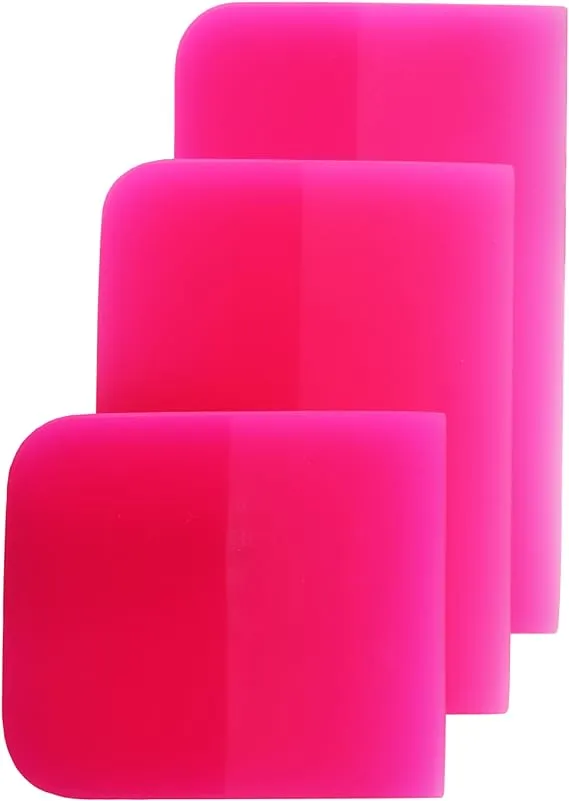 3 Size Pink Rubber TPU Squeegee for Car, PPF Scraper for Window Tint Vinyl Wrap