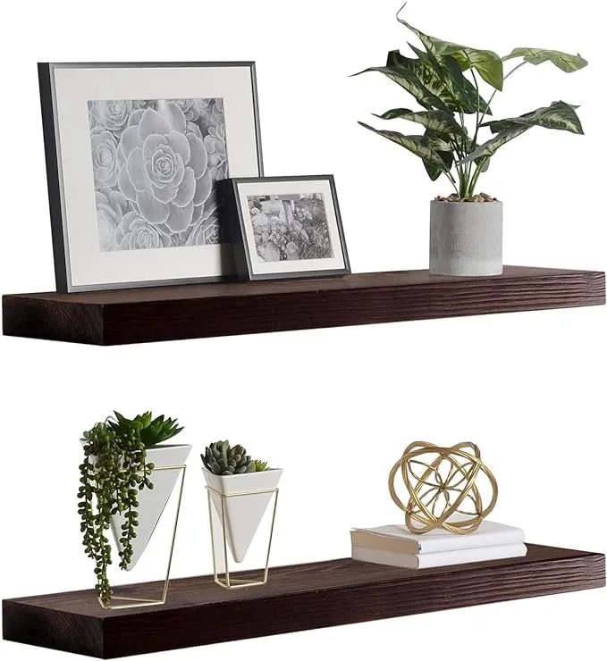 Bradley 2 Set of Floating Shelves Handmade Wood Wall - Transitional - Display And Wall Shelves  - by Welland | Houzz