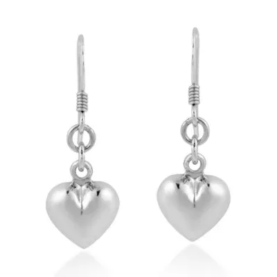 Aeravida Romantic Sweet Simple Heart .925 Sterling Silver Love Symbol Dangle Earrings For Women Jewelry Gift