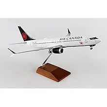 SKYMARKS AIR CANADA 737MAX8 1/100 W/WOOD STAND & GEAR