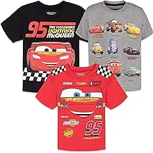 Disney Pixar Cars Lightning Mcqueen Tow Mater Big Boys 3 Pack Graphic T-shirts ...