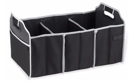 Collapsible 3 Compartment Car Trunk Organizer Caddy Black 1 Pack 21 x 12.5 x 12.5 Interior Organization