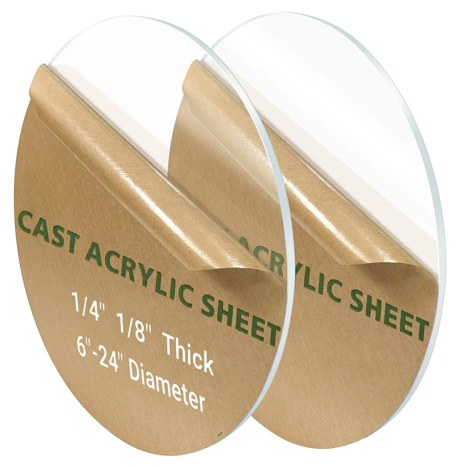 2 Pieces 1/8" Round Plexiglass Sheet, 12 Inch Diameter Clear Acrylic Circle, Round Cake Disk Acrylic Sheet, Plexiglass Table Top, Round Acrylic Backdrop