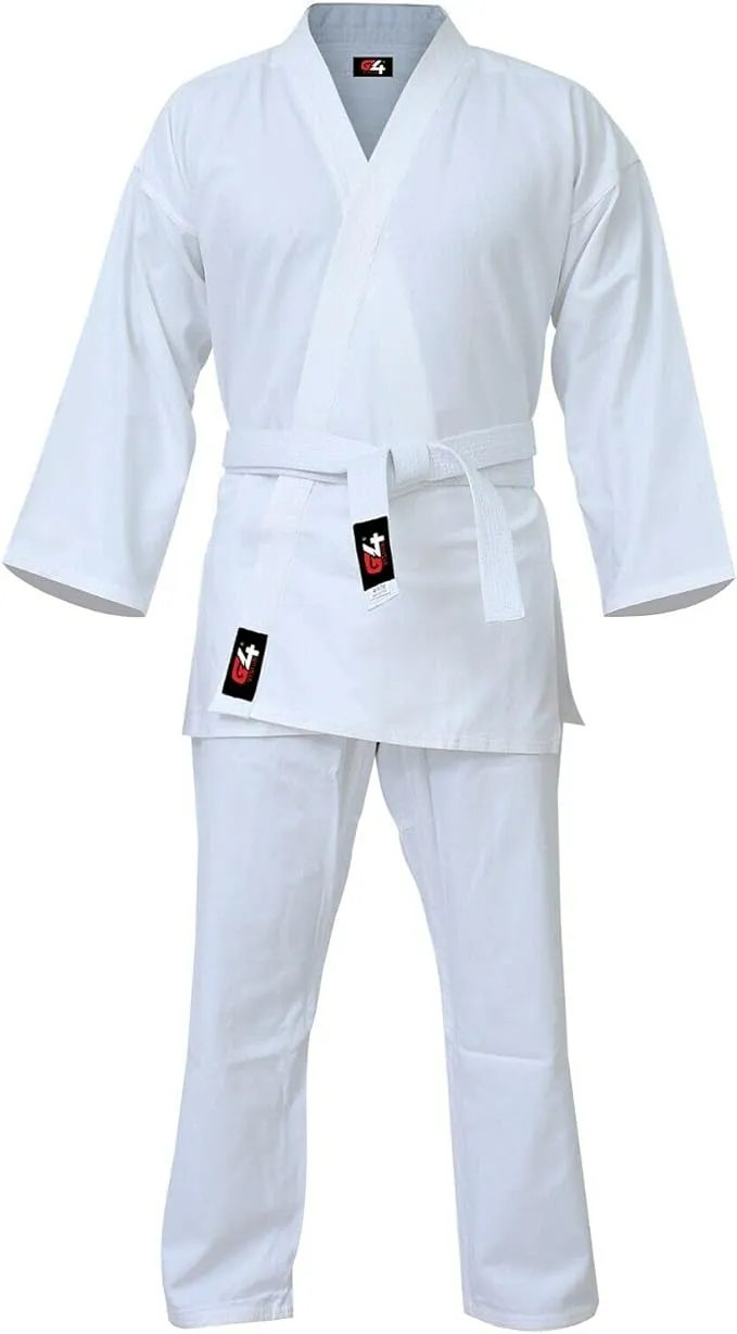 G4 Vision Karate Suit Gi Aikido Training Adult Student Karate Suits Gi Aikido Club & Free Belt Black White, Men's, Size: 5/180