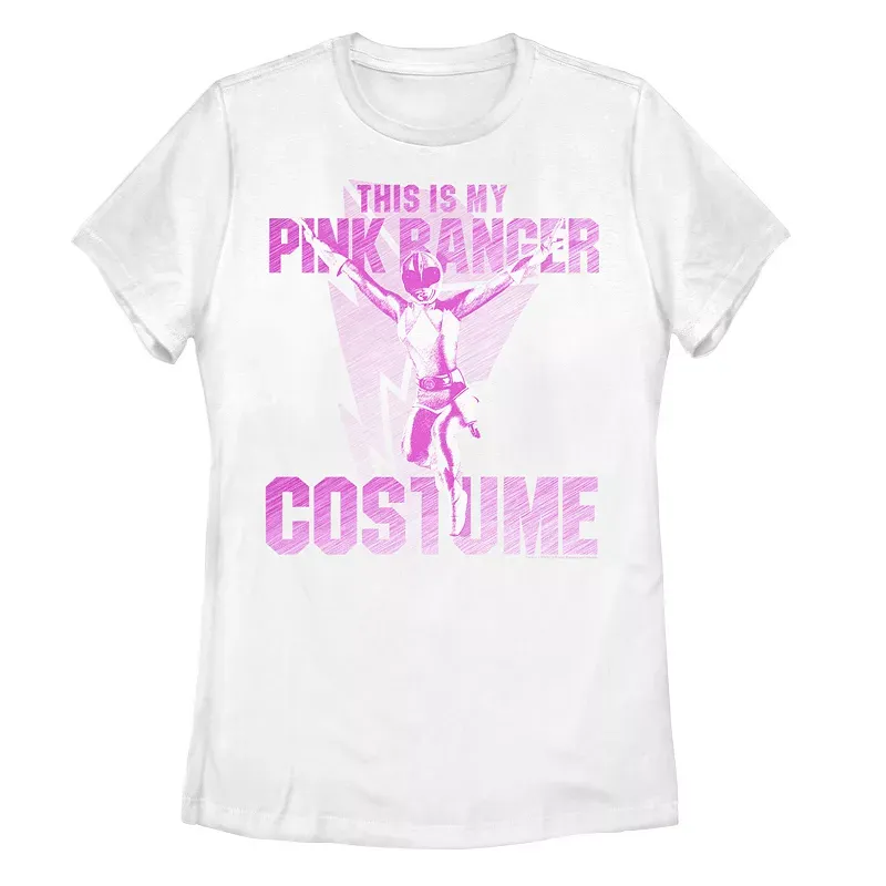 Juniors' Power Rangers This Is My Pink Ranger Costume Tee