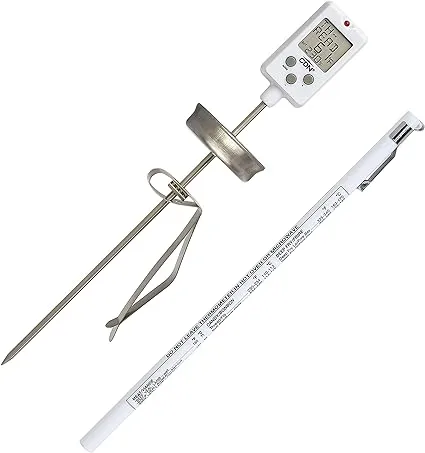 CDN Digital Candy Thermometer Long 8&#039;&#039; Stainless Steel Stem, Adjustable White 