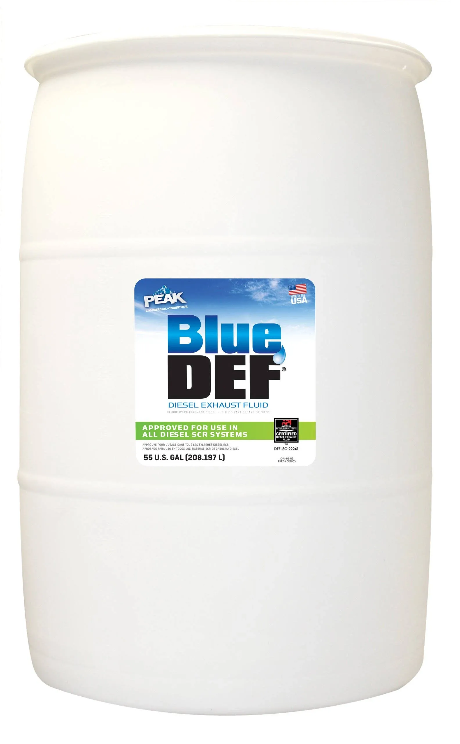 Peak Def001 Diesel Exhaust Fluid, Drum, 55 Gal.