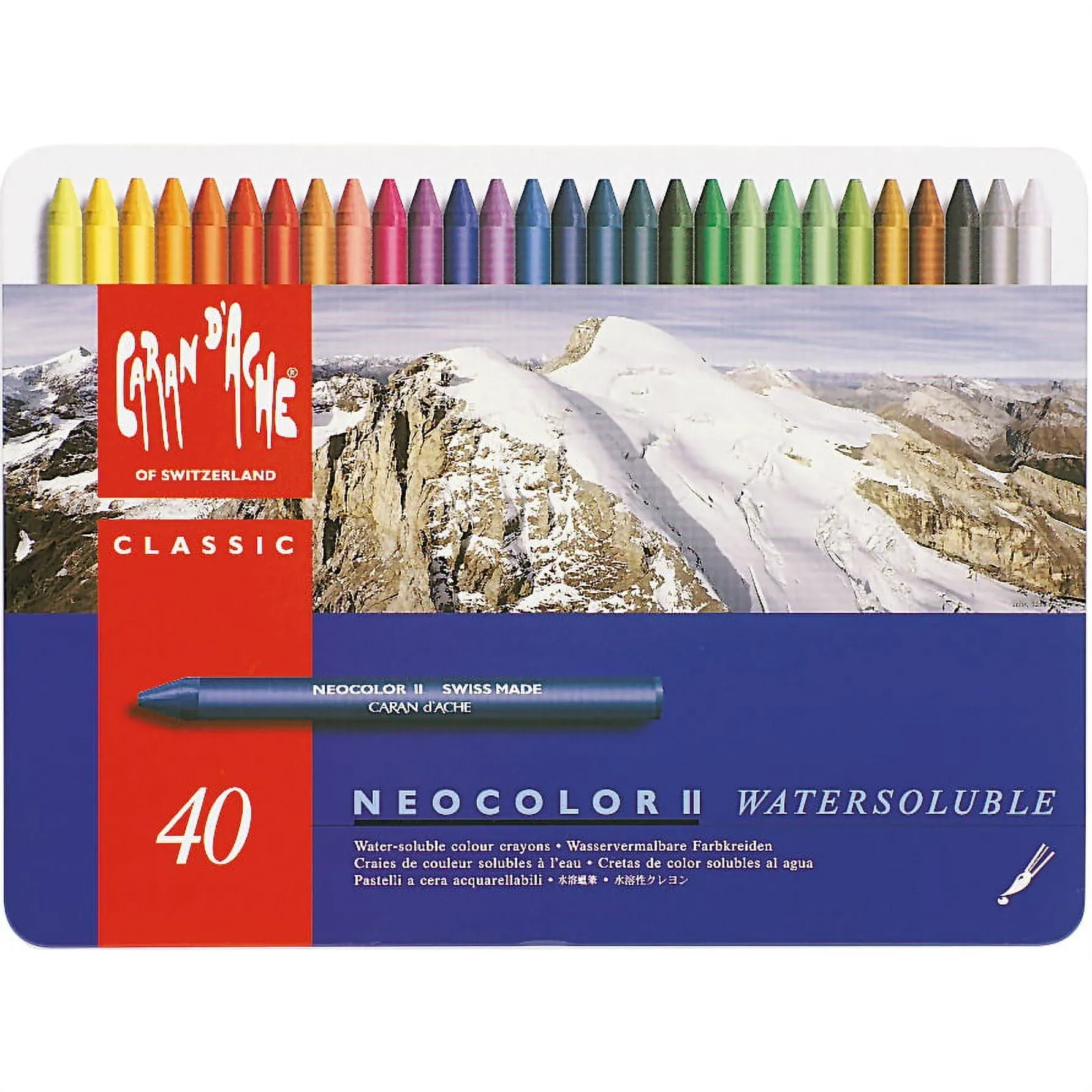 Caran d'Ache Classic Neocolor II Water-Soluble Pastels, 84 Colors (Packaging may vary)