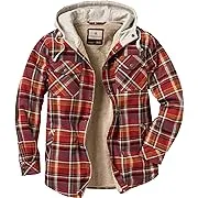 Legendary Whitetails Mens Camp Night Berber Lined Hooded Flannel