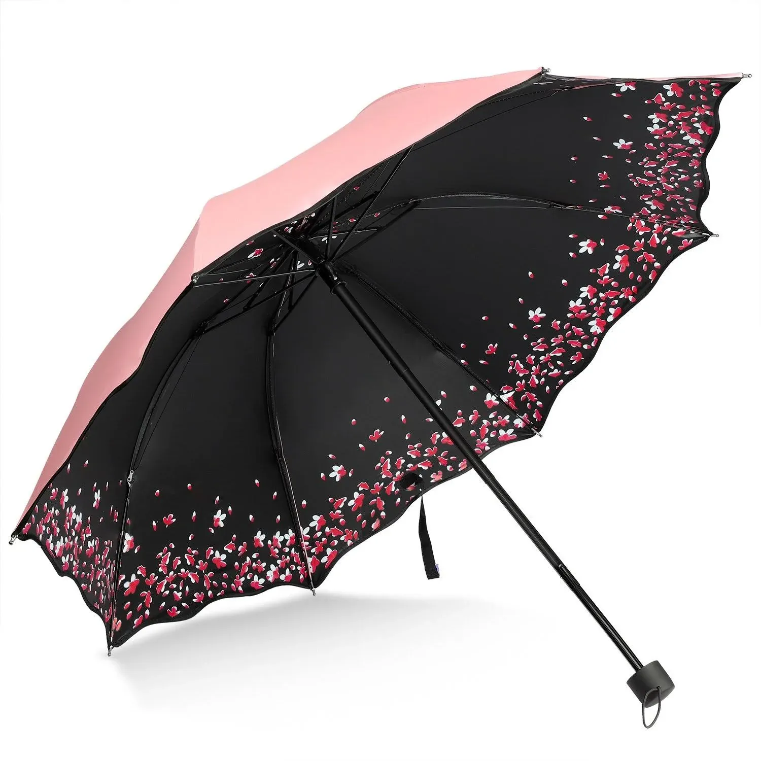 Sakura Umbrella-windp<wbr/>roof Anti Rain/sun,cherr<wbr/>y Blossom Folding Umbrella (pink)